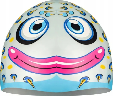 Шапочка для плавания детская Aqua Speed ZOO FISH серо-голубо-розово-желтая 115-02-fish