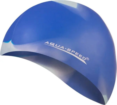 Шапочка для плавания Aqua Speed BUNT сине-серая 113-92