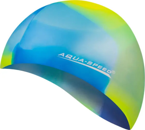 Шапочка для плавання Aqua Speed BUNT блакитно-жовто-салатова 113-41