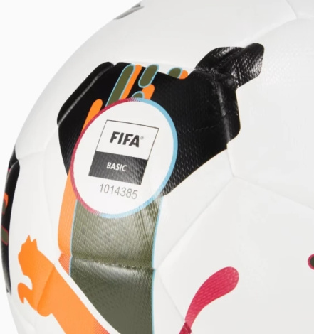 Футбольный мяч Puma ORBITA 4 HYB (FIFA BASIC) S4 бело-черно-оливковый Размер 4 084327-01