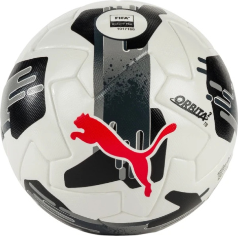 Футбольный мяч Puma ORBITA 2 TB (FIFA QUALITY PRO) бело-черно-красный Размер 5 084323-02