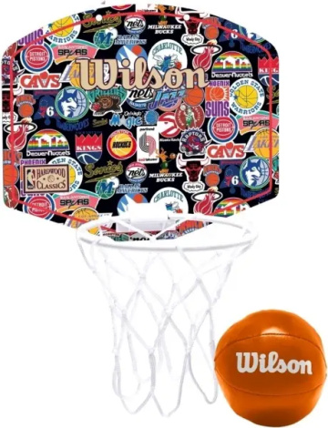 Набор баскетбольный детский Wilson NBA TEAM RETRO MINI HOOP разноцветный WZ6017301