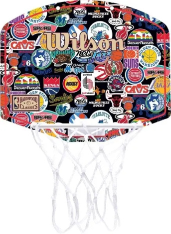 Набор баскетбольный детский Wilson NBA TEAM RETRO MINI HOOP разноцветный WZ6017301