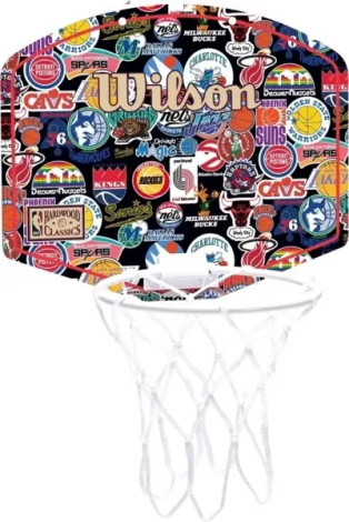 Набор баскетбольный детский Wilson NBA TEAM RETRO MINI HOOP разноцветный WZ6017301