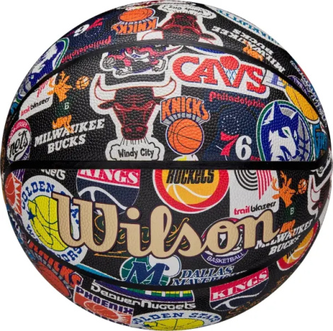 Баскетбольный мяч Wilson NBA ALL TEAM RETRO разноцветный Размер 7 WZ4028501XB7