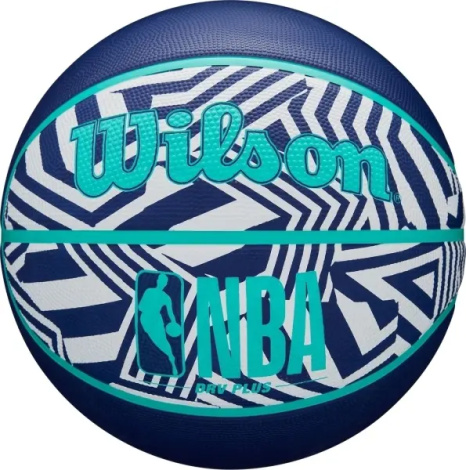 Баскетбольный мяч Wilson NBA DRV PLUS DAZZLE CAMO OUTDOOR INDIGO темно-сине-бирюзово-белый Размер 5 WZ3016102XB5