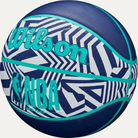 Баскетбольный мяч Wilson NBA DRV PLUS DAZZLE CAMO OUTDOOR INDIGO темно-сине-бирюзово-белый Размер 5 WZ3016102XB5