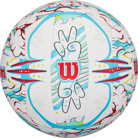 Мяч для пляжного волейбола Wilson GRAFFITI PEACE бело-голубо-красный Размер 5 WV4008302XBOF
