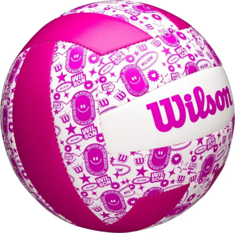 Мяч для пляжного волейбола Wilson STAMP розово-белый Размер 5 WV4007503XBOF