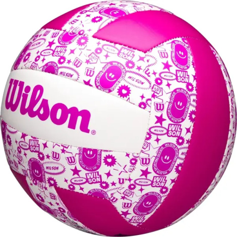 Мяч для пляжного волейбола Wilson STAMP розово-белый Размер 5 WV4007503XBOF