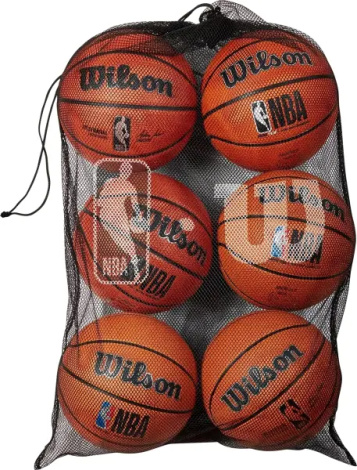 Сумка для баскетбольних м'ячів Wilson NBA 6 BALL MESH BASKETBALL BAG чорна (6 м'ячів) WTBA70030
