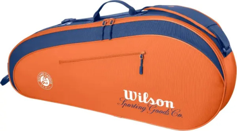 Сумка для тенниса Wilson ROLAND-GARROS 2026 TEAM 3 оранжево-темно-синяя WR8053401001