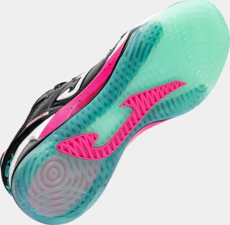Футзалки (бампы) Joma TOP FLEX PLUS черно-розово-бирюзовые TOUS2601IN