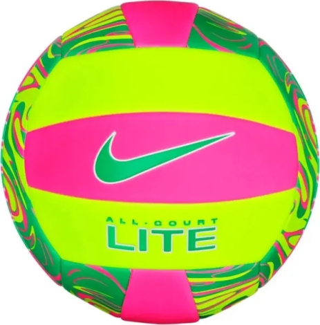 Волейбольный мяч Nike ALL COURT LITE VOLLEYBALL DEFLATED салатово-розово-зеленый Размер 5 N.100.9071.643.05
