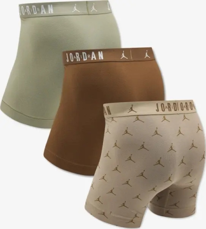Трусы (боксерки) Nike JORDAN FLIGHT COTTON ESSENTIALS BOXER BRIEFS хаки, светло-коричневые, коричневые (3 штуки) JM0839-X0L