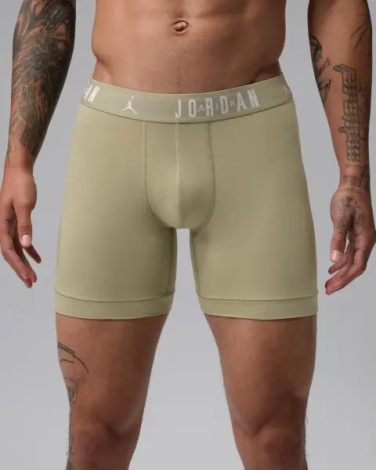 Трусы (боксерки) Nike JORDAN FLIGHT COTTON ESSENTIALS BOXER BRIEFS хаки, светло-коричневые, коричневые (3 штуки) JM0839-X0L