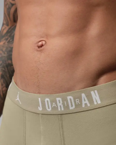 Трусы (боксерки) Nike JORDAN FLIGHT COTTON ESSENTIALS BOXER BRIEFS хаки, светло-коричневые, коричневые (3 штуки) JM0839-X0L