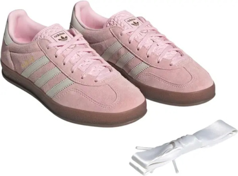 Кеды женские Adidas GAZELLE INDOOR светло-розово-белые JI2716