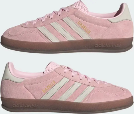 Кеды женские Adidas GAZELLE INDOOR светло-розово-белые JI2716