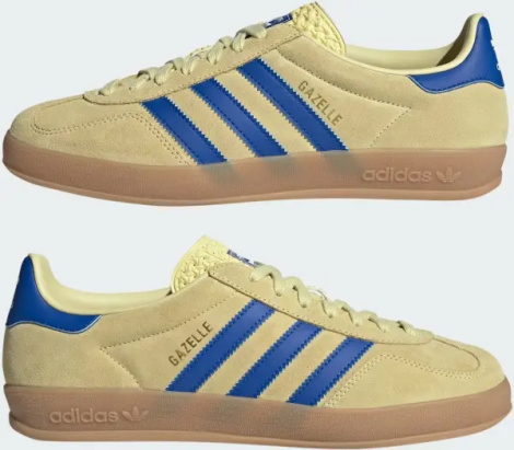 Кеды Adidas GAZELLE INDOOR желто-синие JH5406