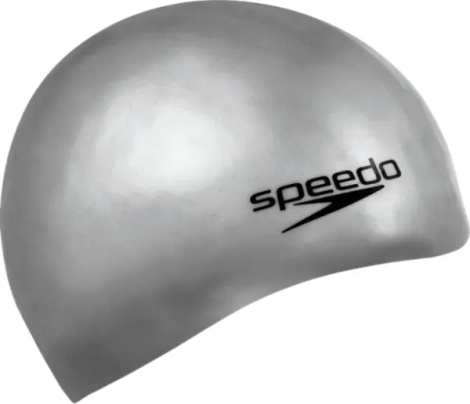Шапочка для плавання Speedo PLAIN MOULDED SILICONE CAP AU срібна 8-709849086