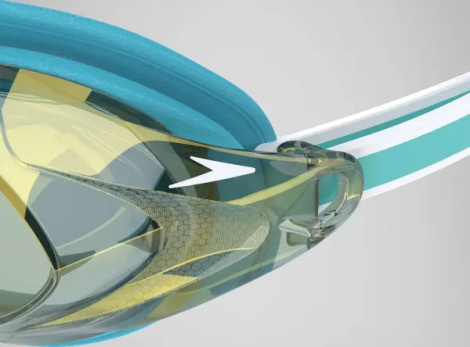 Окуляри для плавання жіночі Speedo VANQUISHER 3.0 MIRRORED бірюзово-золотисто-білі 8-00473615063