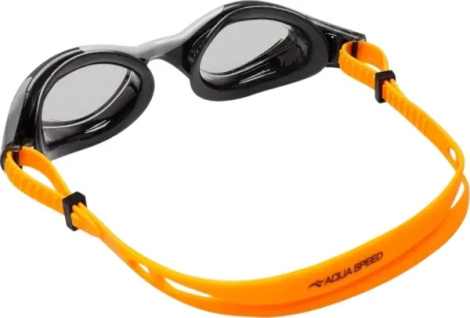 Очки для плавания Aqua Speed AQUILO черно-серо-оранжевые 728-75