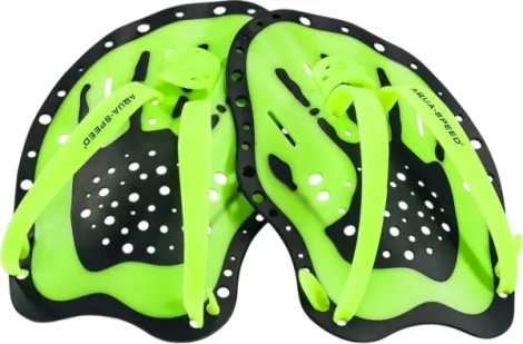 Лопатки для плавания Aqua Speed SWIM PADDLE салатово-черные 148-38