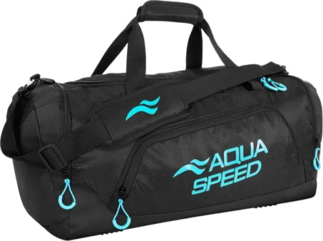Сумка спортивна Aqua Speed DUFFEL BAG L 43L чорно-блакитна 141-74