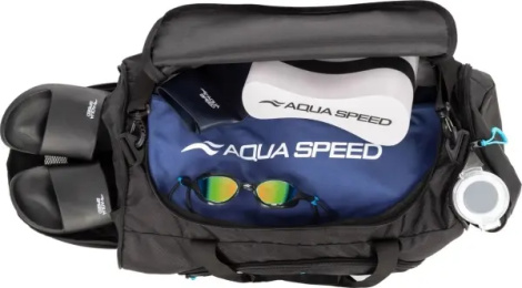 Сумка спортивна Aqua Speed DUFFEL BAG L 43L чорно-блакитна 141-74