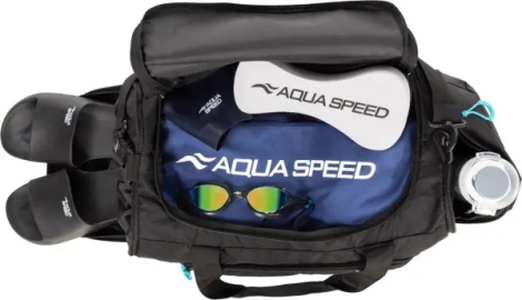 Сумка спортивная Aqua Speed DUFFEL BAG M 35L черно-голубая 141-74