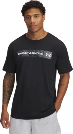 Футболка Under Armour CAMO CHEST STRIPE черно-темно-серая 1376830-002
