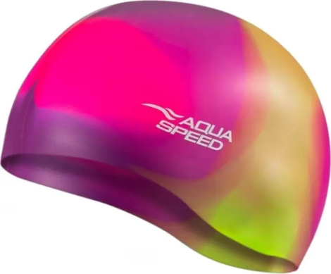 Шапочка для плавання Aqua Speed BUNT рожево-фіолетово-жовта 113-32