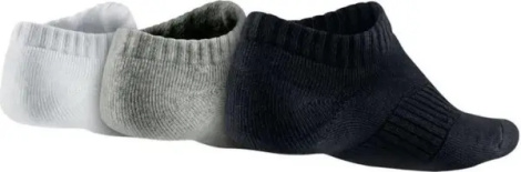 Носки Nike PERFORMANCE CUSHION NO-SHOW белые, серые, черные (3 пары) SX4721-967