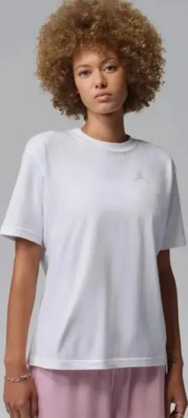 Футболка жіноча Nike JORDAN JUMPMAN біло-світло-рожева IR0389-100