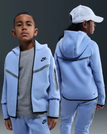 Толстовка підліткова Nike SPORTSWEAR TECH FLEECE FULL-ZIP REFLECTIVE ACCENTS блакитна IM9154-468
