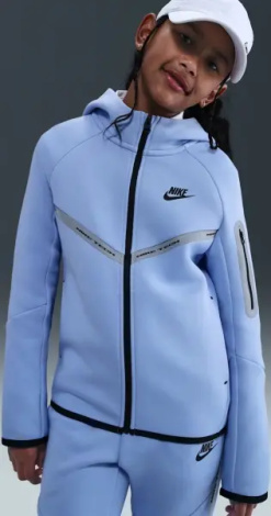 Толстовка підліткова Nike SPORTSWEAR TECH FLEECE FULL-ZIP REFLECTIVE ACCENTS блакитна IM9154-468