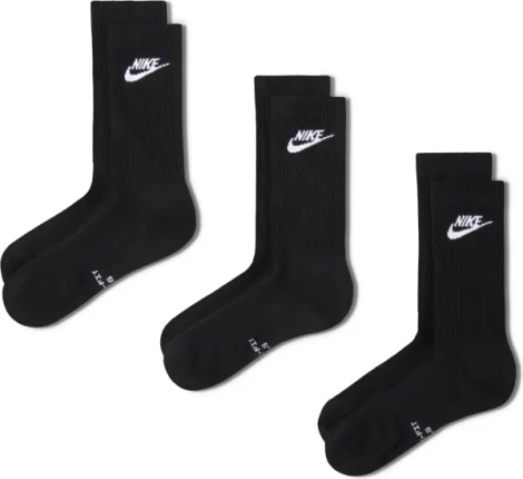 Носки Nike EVERYDAY ELEVATED CREW черные (3 пары) IH8522-902