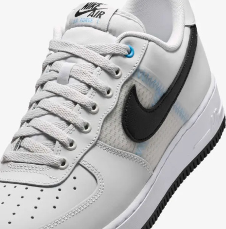 Кроссовки Nike AIR FORCE 1 '07 LV8 бело-черно-голубые IH4462-001