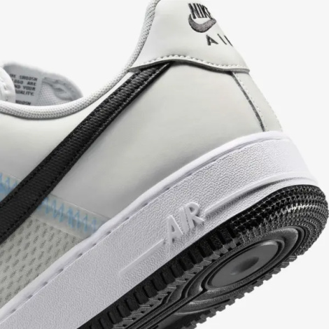 Кроссовки Nike AIR FORCE 1 '07 LV8 бело-черно-голубые IH4462-001