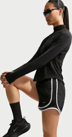 Шорти для бігу жіночі Nike TEMPO DRI-FIT MID-RISE BRIEF-LINED чорно-білі HM6096-010