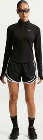 Шорти для бігу жіночі Nike TEMPO DRI-FIT MID-RISE BRIEF-LINED чорно-білі HM6096-010