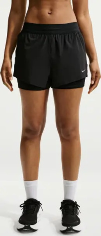 Шорти для бігу жіночі Nike SWIFT DRI-FIT MID-RISE 2-IN-1 чорні HJ5376-010