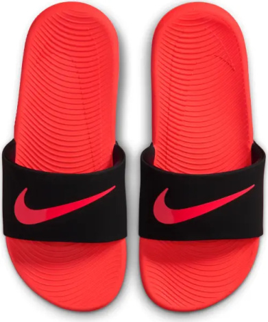 Шлепанцы подростковые Nike KAWA (GS) красно-черно-белые FJ8812-003