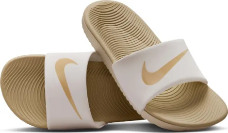 Шлепанцы подростковые Nike KAWA (GS) бежево-белые FJ8812-002
