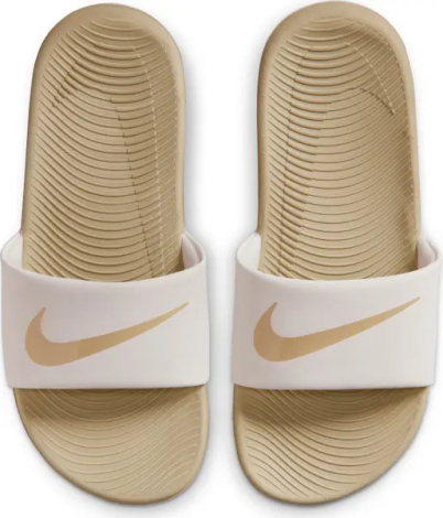 Шлепанцы подростковые Nike KAWA (GS) бежево-белые FJ8812-002