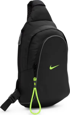 Сумка через плече Nike SPORTSWEAR ESSENTIALS SLING BAG чорно-салатова DJ9796-060