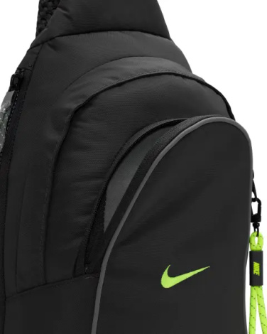 Сумка через плече Nike SPORTSWEAR ESSENTIALS SLING BAG чорно-салатова DJ9796-060