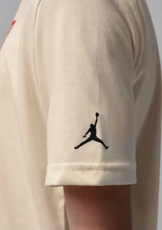 Футболка підліткова Nike JORDAN FLIGHT ESSENTIALS BOXED LOGO 3.0 бежево-червоно-сіра 95F057-W5T