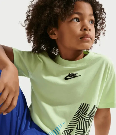 Футболка дитяча Nike IN THE ZONE JERSEY лаймово-синьо-чорна 86N759-E4Y